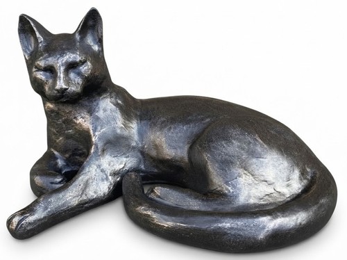 Cat garden ornament bronze - garden,