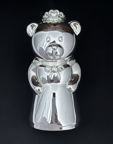 Silver plated princess teddy - silver,