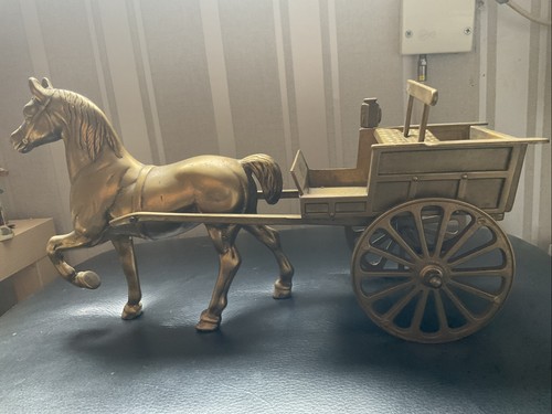 Vintage large brass horse and - horse,