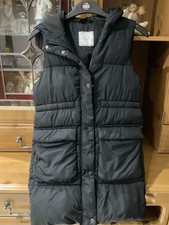 Next Puffer Hooded Long Bodywarmer Aged 7 Years VGC Black