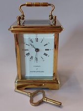 Vintage "Company Of Master Jewellers" Brass 11 Jewel Carriage Clock / Working