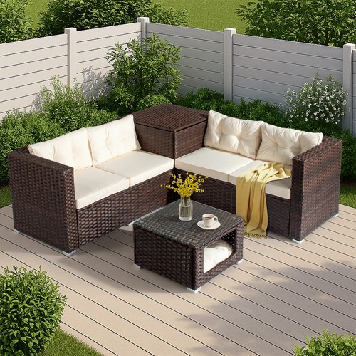 Rattan garden furniture set - furniture,