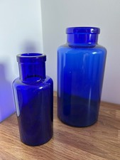 Cobalt Blue Glass Bottles x 2