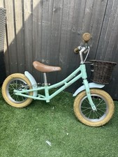 pendleton kids Balance Bike In Green With Front Basket Only Used In Our Garden