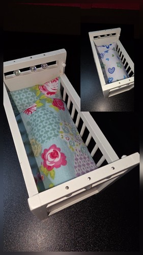 Dolls house cot bedding - x,
