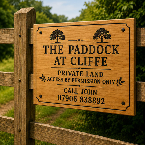 Personalised solid oak - solid, sign