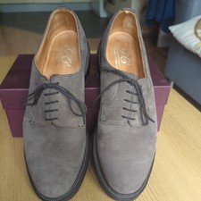George Cleverley Archie III Slate Grey Kudu Suede Size 10 UK Derby Shoes