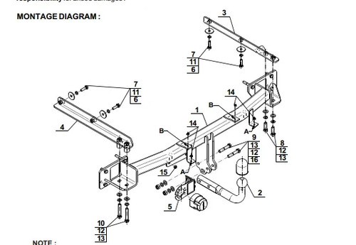 Swan neck tow bar for - swan,
