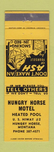 Matchbook cover hungry horse - matchbook,