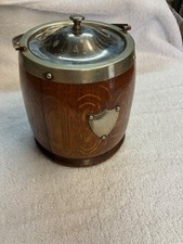 Vintage Oak Barrel silver plated ice bucket