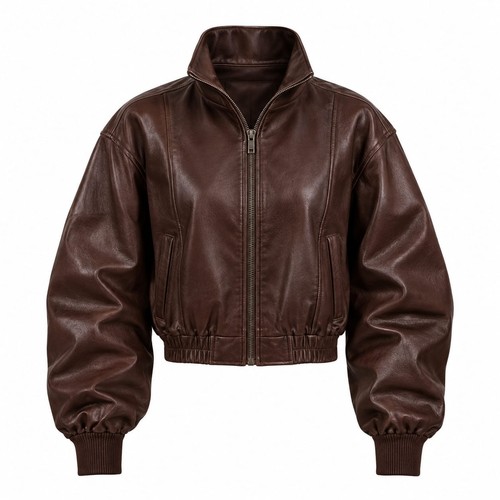 Womens genuine leather bomber - womens,