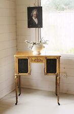 ANTIQUE FRENCH  GESSO & GOLD LEAF MIRRORED VANITY/DRESSING TABLE & FLUTED LEGS