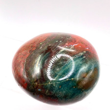 Ocean Jasper agate smooth stone 6cm lovely sheens 209.7g palmstone