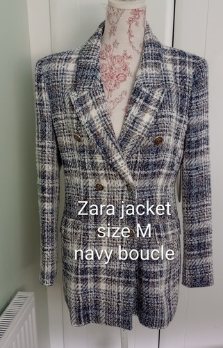 Zara size navy boucle tweed - zara,