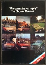 SUNBEAM Imp Sport in CHRYSLER Sales Brochure 1974-75 UK C9496 Hillman Alpine +