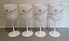 x 4 Moet Chandon Champagne White Wine Glasses Flutes Beach Party Acrylic Plastic