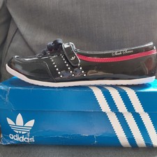 Adidas Sleek Series Women's 6.5 Trainers Black Patent Leather, read description 