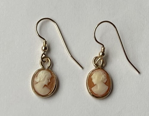 14k gold filled cameo earrings - filled,