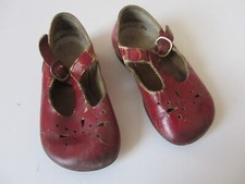 Vintage red leather children's shoes Norvic Kiltie 5696 Style 8001 Size 3.5