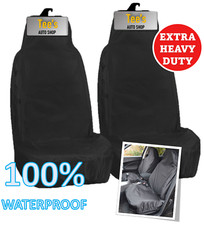 For RENAULT CLIO MK2 - Heavy Duty Black Waterproof Car Seat Covers - 2 x Fronts
