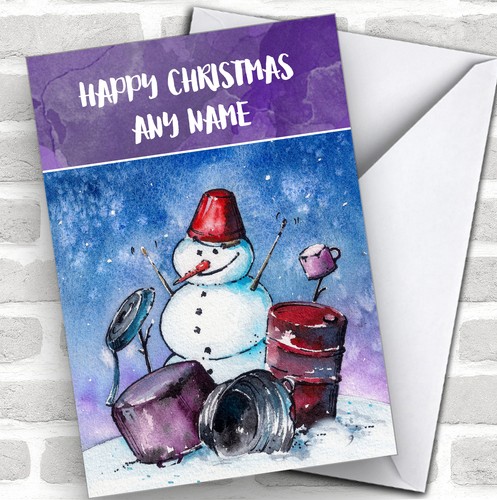 Snowman playing drums - playing,