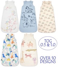 Baby Sleeping Bag TOG 1.0 & TOG 0.5 Cotton Lined 0-36M Unisex Boys Girls Prints