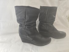 Next Ladies Slouch Ankle Boots Wedge Heel Size 7