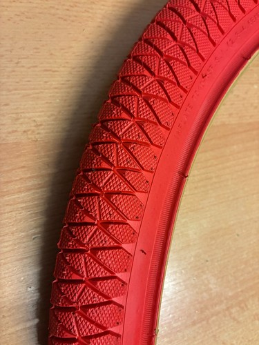 Red bmx bike tyre x - red,