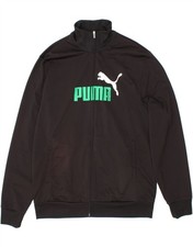 PUMA Mens Graphic Tracksuit Top Jacket Large Black Polyester BF01