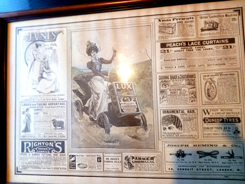 Framed antique advertising - framed,