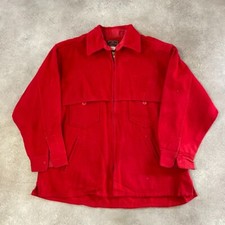 Johnson Woolen Mills Cruisers Jacket Mens Large Wool 60s Vintage Coat, Red