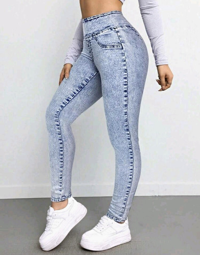 High waist stretch skinny - high,