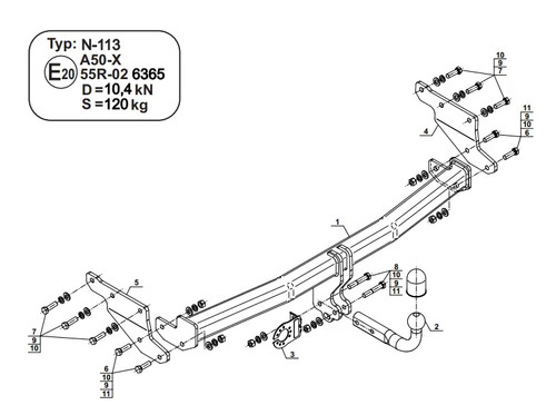 Swan neck tow bar - neck,