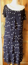 JACQUES VERT BLUE MIX SPOT FLOATY LAYERED OVERLAY DRESS SZ 16