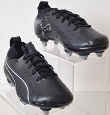 PUMA evoKNIT KIDS JUNIOR Football Boots SG Soft Ground BLACK UK 12 EU 31 NEW