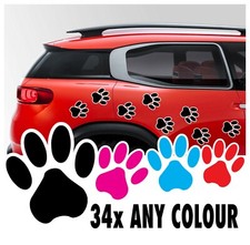 34 Dog Cat Paw Print Car &