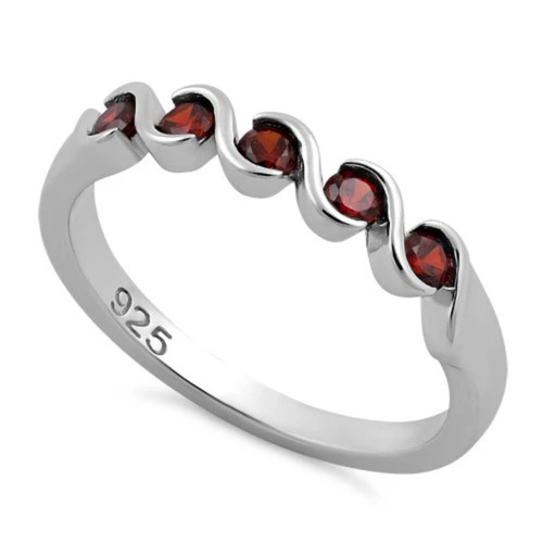 Sterling silver red garnet - sterling,