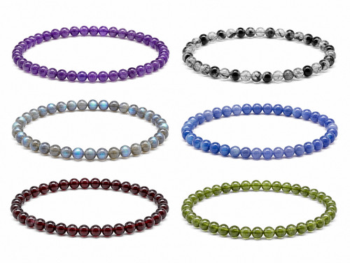 4mm crystal gemstone bracelet - crystal,