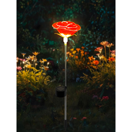 Solar rose stake light - solar, garden
