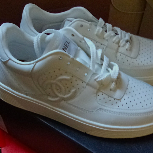 Chanel white leather - white, low