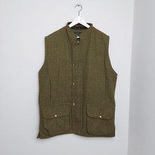 Saddle Country Gilet Mens XXL Quilted Vest Olive Green Wool Blend Plaid Check