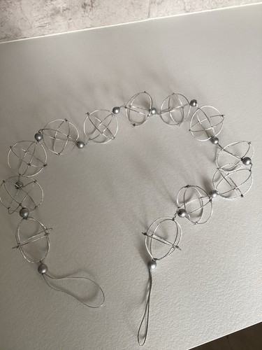 Silver metal bauble garland - silver,