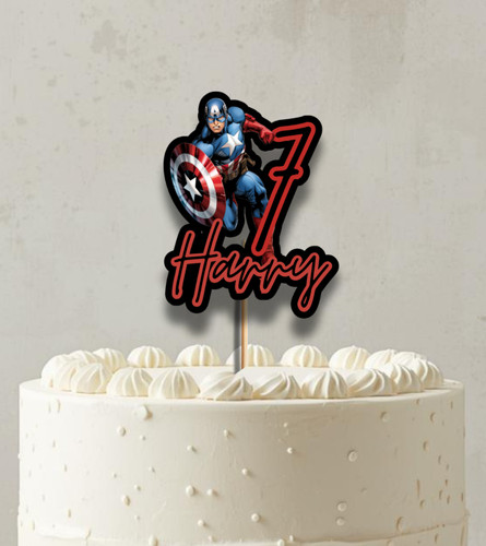 Captain america cake topper - captain,
