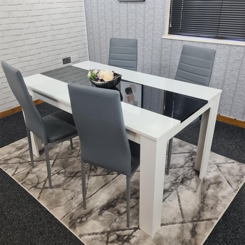Dining white black wood - dining,