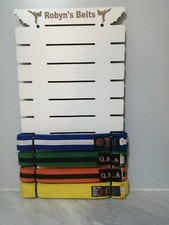 Personalised Martial Arts 10 Belt Hanger Holder Display karate Kickboxing MMA