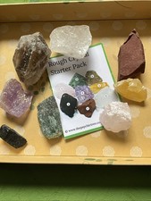 Raw Crystal Starter Bundle 8 Including Quartz, Amethyst- 290g freebies + leaflet