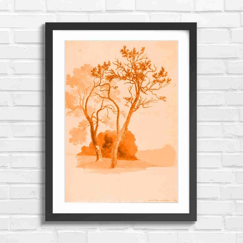 Orchard trees artistic - orchard, drawing