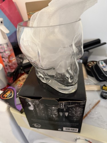 Clear glass skull novelty - glass,