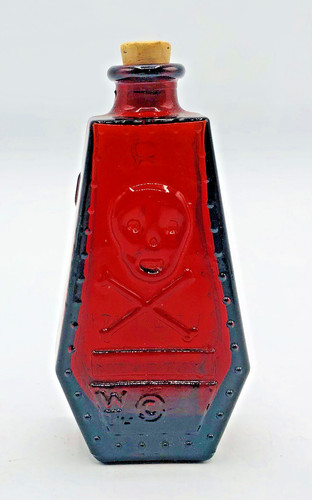 Vtg ruby red coffin - ruby, coffin-shaped