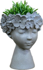 Decorative head planter with - head,